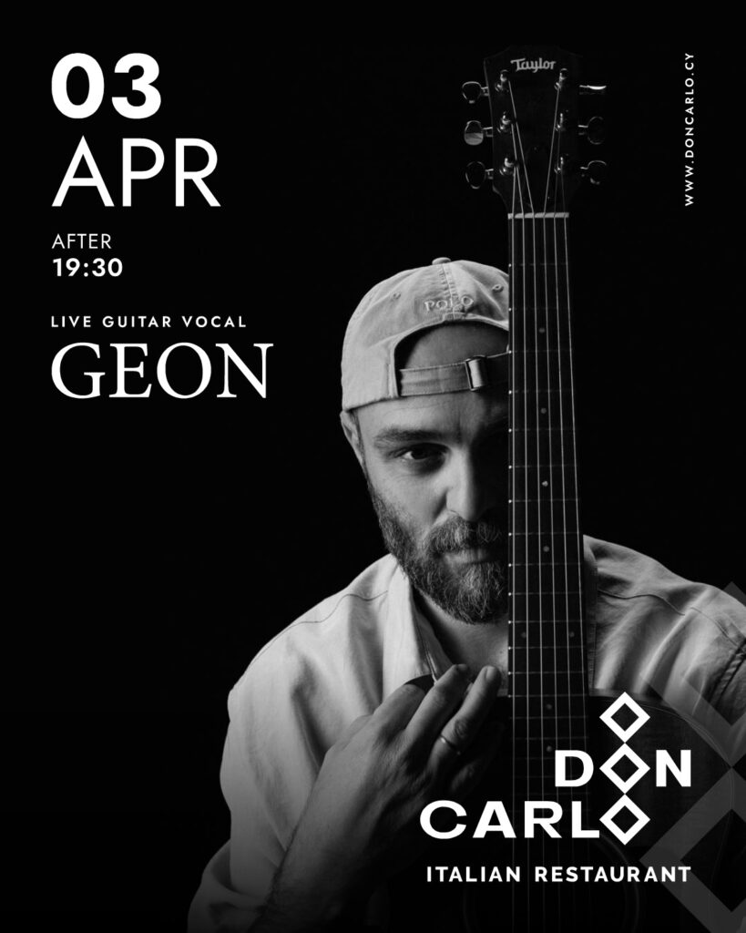 Live guitar vocal - GEON | Don Carlo Restaurant | 3rd of April 2026 | 19:30 | Paphos, Cyprus
