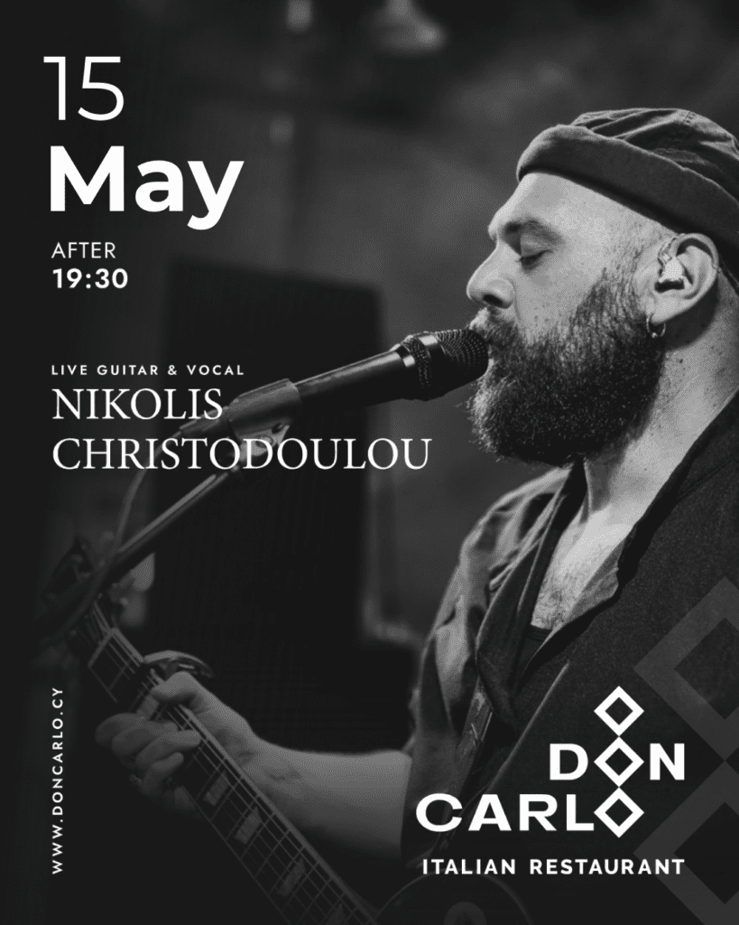 Nikolis Christodoulou Live | Don Carlo Restaurant | 15 May 2026 at 19:30